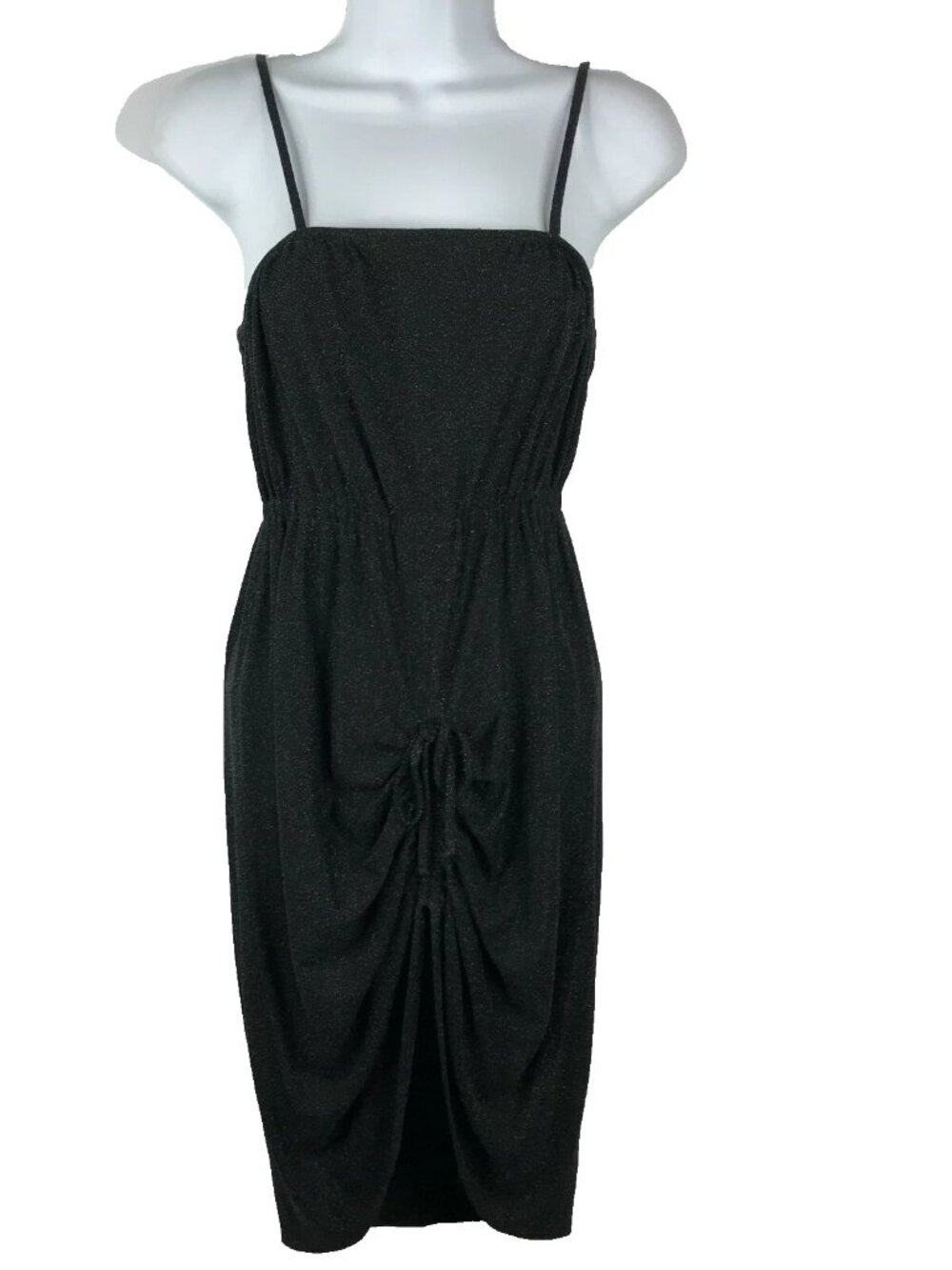 Vintage 70s Disco Jacket Slip Dress Set Size XS Black Silver Metallic Glitter